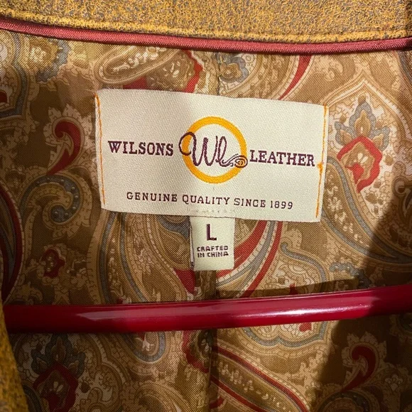 Y2K Wilsons Leather Distressed Leather Jacket Vintage Tan Large - Picture 4 of 8